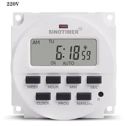 Sinotimer tm618sh intervalo fonte de alimentação 7 dias semanal programável digital iluminação eletrônica interruptor do temporizador diário