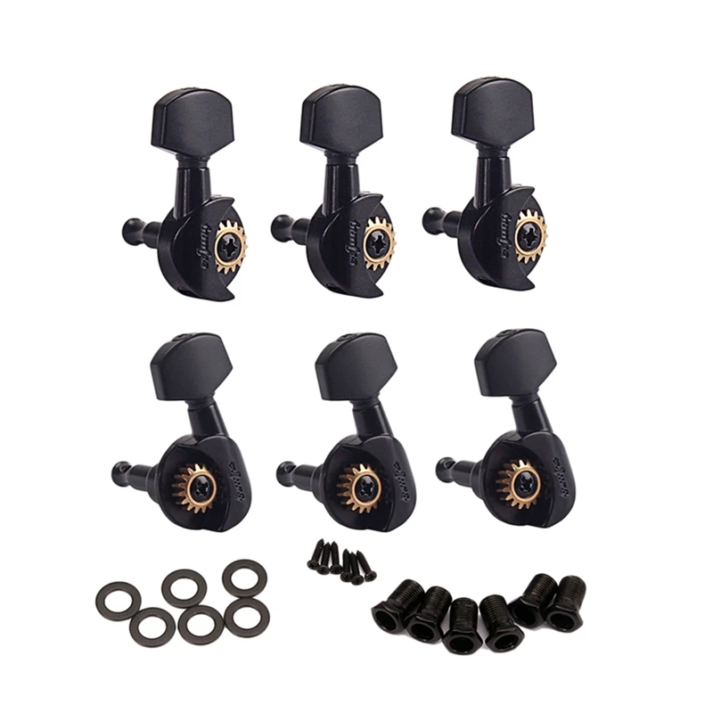 

6Pcs / Set 3R3L Guitar Open String Tuning Pegs Keys Machine Heads Tuners R 1:18 Guitar Accessories