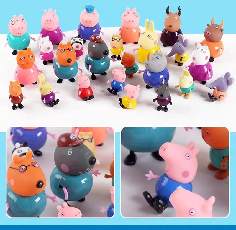 Peppa pig George игрушечные лошадки набор кукол фигурку оригинальный аниме мультфильм семья друг свинья партия игрушек для детей подарки на День
