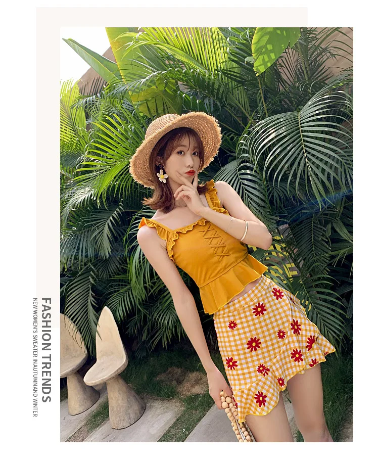 2020 Hotsale New Style Two-Piece Swimsuits Sexy Slimming Swimsuit Womens Plus Size Korean Conservative Student Hipster Swimsuit