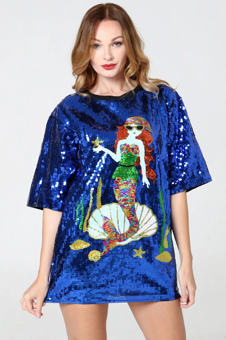 New Fashion T Shirt Women Tops Short Sleeve O-neck Cotton Tees Mermaid Printed Summer Camisetas Mujer