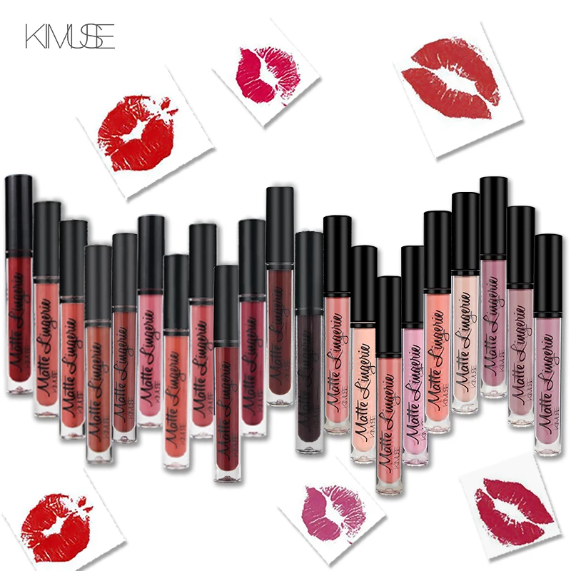 

KIMUSE Liquid Lipstick Matte Ultra Long Lasting Lipstick Waterproof Matte Lip Gloss Pigment Dark Purple Black Makeup Lip Stick