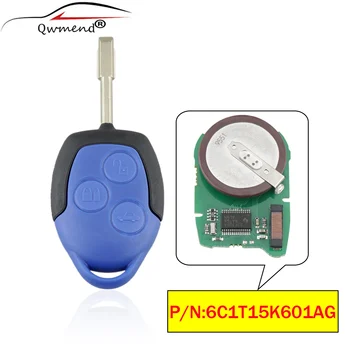 

QWMEND 3 Buttons 433MHz 4D63 Chip Replacement Remote Key For Ford Transit WM VM 2006-2014