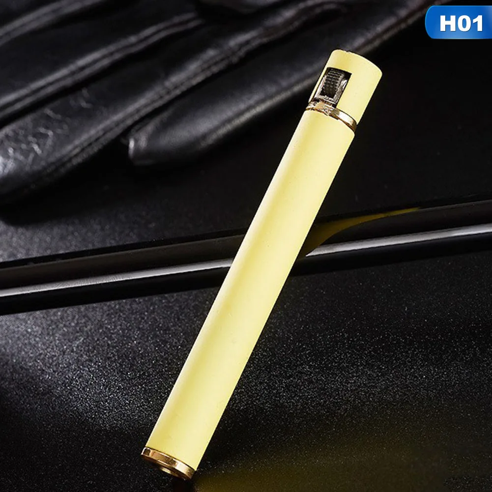 Креативная мини-зажигалка многоразовая Бутановая газовая металлическая зажигалка в форме прикуривателя портативная шлифовальная Зажигалка для колес инструменты для улицы без газа - Цвет: G26712H01