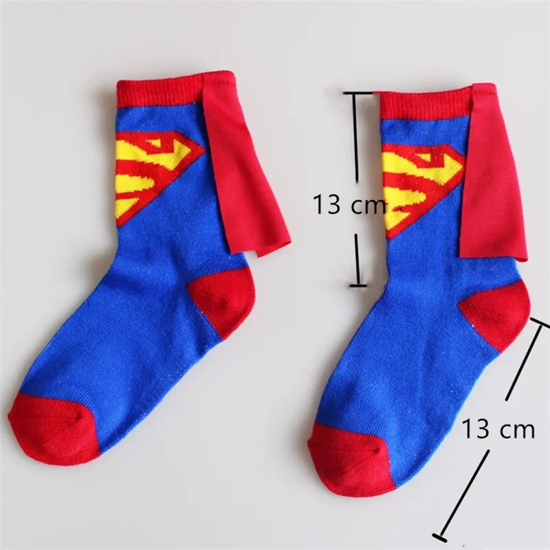 От 3 до 6 лет, детские носки с изображением Человека-паука, Бэтмена, Капитана Америки, крылья, детские футбольные баскетбольные Носки для мальчиков рождественские носки для детей