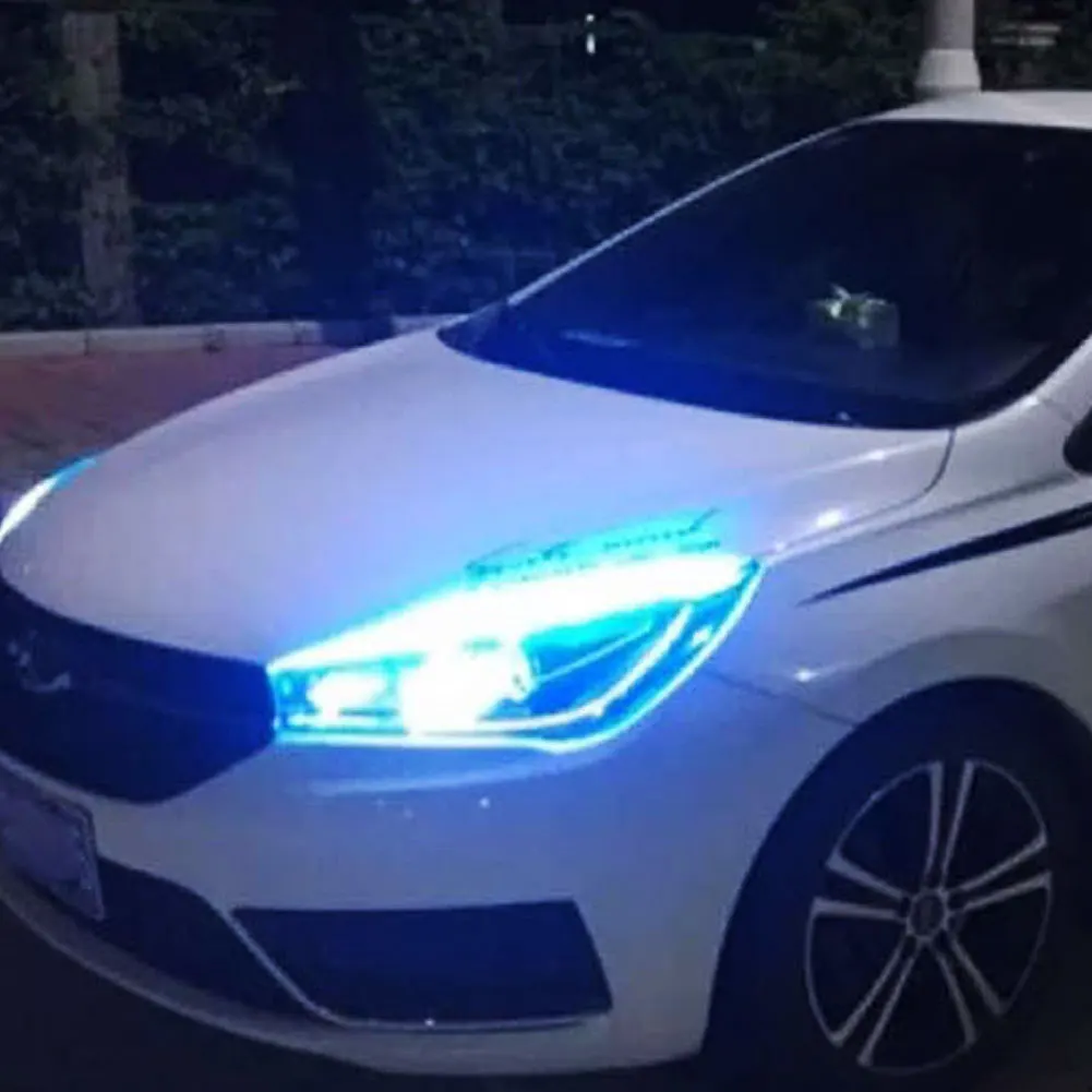 2 шт. водонепроницаемый автомобильный DRL светодиодные полосы дневные ходовые огни Поворотная сигнальная лампа декоративный светильник s для автомобиля светильник аксессуары для интерьера