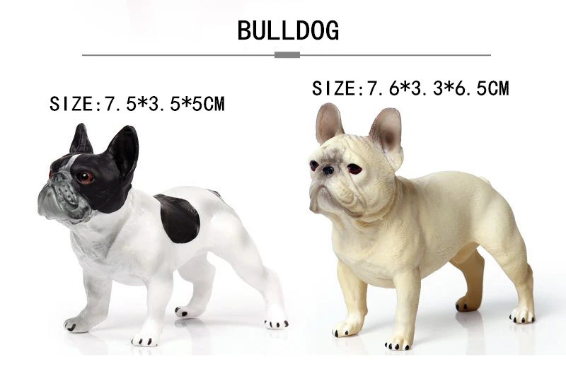 Детская однотонная модель животного, мини-бульдог хаски, нечетная пятнистая собака, набор для домашних животных, игрушка для сбора подарков, Игрушечная модель