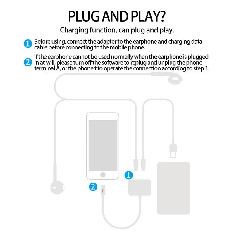 3 5mm Headphone Jack Adapter 3 in 1 Audio and Charge Headphone Splitter for Phone iPhone12 11Pro X 8 7Plus