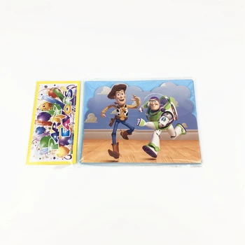 

6pcs card+6pcs mailer Toy Story Princess Pink Party Invitation Card Kid Boys Birthday Party Baby Shower Supplies Party Favors