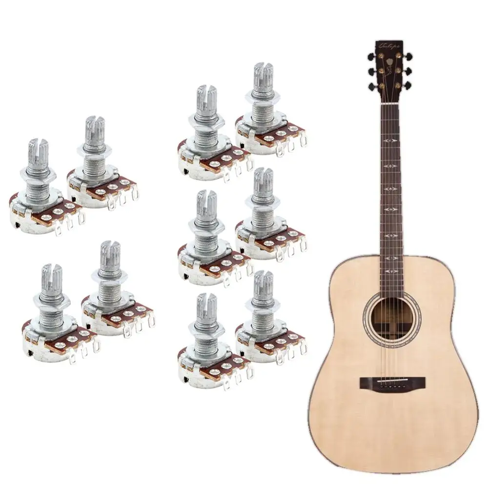 

Hot Sale 10pcs Classic Delicate Texture A500K OHM Audio POTS Guitar Potentiometer Replace for Electric Guitar