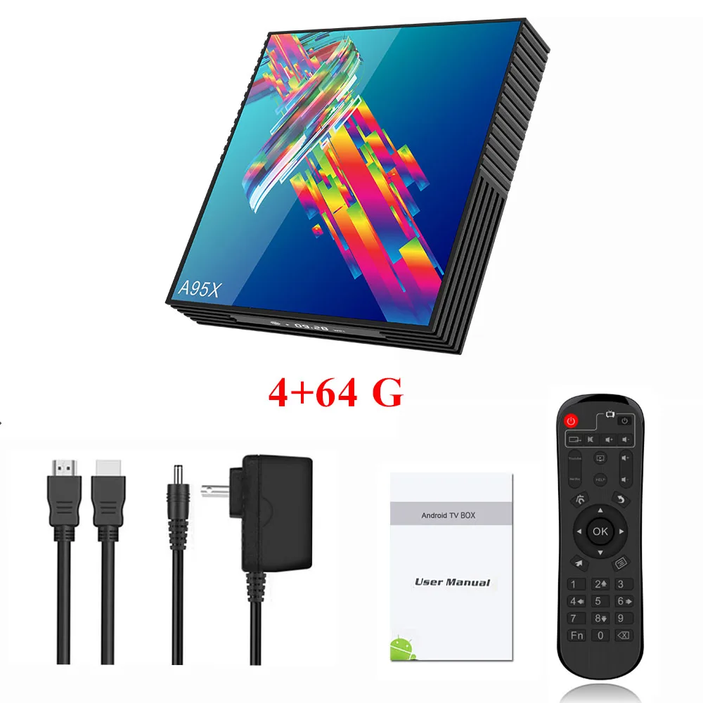 4 64 G Crenova A95X R3 Android 9,0 Smart tv Box 4 Гб 64 Гб двойной Wifi USB 3,0 Google Play Store Netflix Youtube 4K медиаплеер RK3318 - Цвет: 4 64 G