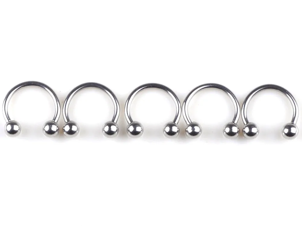 85pcs/Set Stainless Steel Segment Ring Mixed Nose Lip Eyebrow Tongue Ring Captive Bead Ring  Wholesale Body Piercing Jewelry