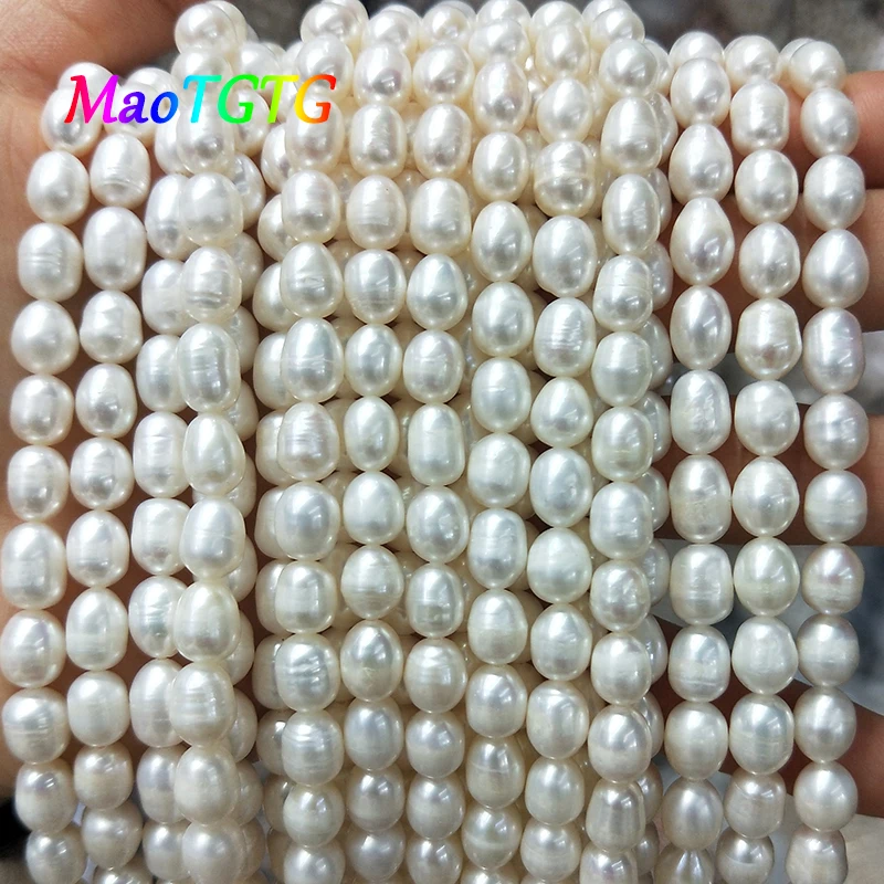 

Genuine Natural Freshwater Pearls Beads For Jewelry Making Necklace Bracelet 6-7/7-8/8-9mm Rice Shape Pearl Beads Wholesale