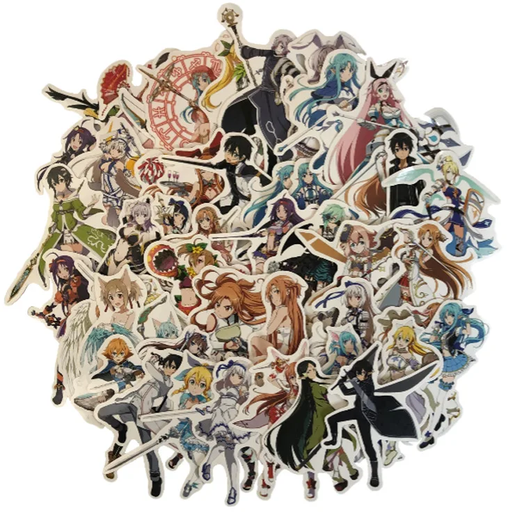 50 шт меч искусство онлайн граффити наклейки с рисунками наклейки для детей на ноутбук чемодан Гитара Холодильник велосипед автомобиль