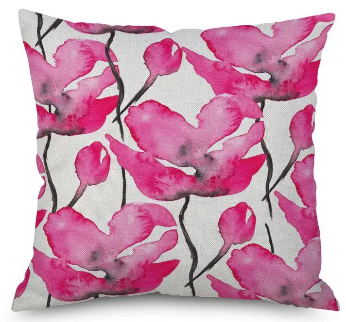 Folk Style Pink Geometric Pillow Nordic Deer Head Cat Mandala Flower Cushion Square Flamingo Elephant Pattern For Home Decor - Цвет: A9
