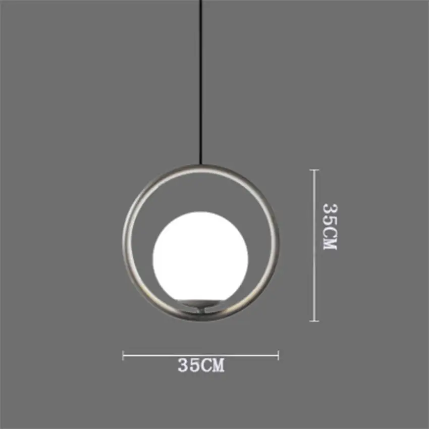 Nordic Led Pendant Lights Lighting Luminaire Industriel Hanging Lamp Lustre Suspension Ball Glass glod art Kitchen Pendant Lamp - Цвет корпуса: A Gray 35CM