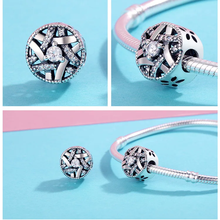 Fit Pandora браслет серебро 925 CZ Сердце ключ замок амулеты для Винных Бокалов S925 синий балет девушка Морская звезда самолет бусины ювелирных изделий