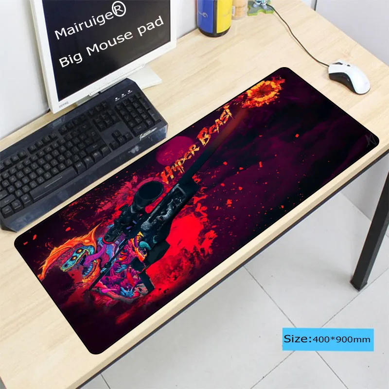  900*400*3MM Gun Gaming Mouse Pad Locking Edge Large Mouse Mat PC Computer Laptop Mouse pad for Anim