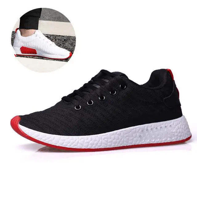Черный Men Running Shoes Casual Mesh Sneakers Outdoor Sport Shoes Breathable White Jogging Shoes Comfortable Shoe chaussure homme - Цвет: Черный