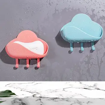 

Cloud Shaped Soap Box Drain Rack Bathroom Soap Holder Dish Kitchen Storage Shelf Plate Tray Soap Holder Dishes Bathroom Products