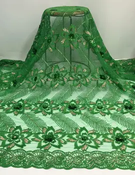 

New Fashion sequin France tulle Lace Fabric High Quality sequins Embroidered lace fabric FR81