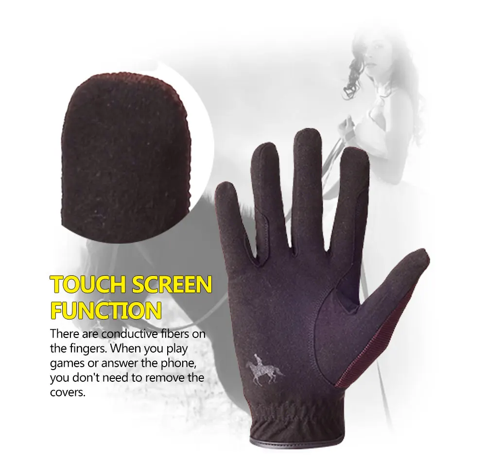 Horse Riding Mitten Anti-Slipping Portable Durable Adjustable Baseball Softball Sports Gloves Horseback Accessories Riding Glove
