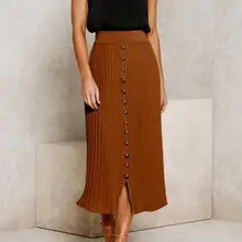 Туркума Твердые Высокая талия Кнопка bodycon женские юбки Осень Зима Винтаж миди женские юбки модные зеленые юбки для вечеринок