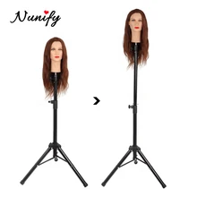 Nunify Штатив для парика, подставка для парика, регулируемый парикмахерский парик, манекен для волос, тренога, держатель для волос