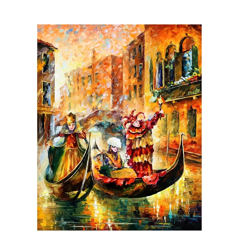 SDOYUNO Рамка DIY Набор для рисования по номерам Венеция Ночной пейзаж Ручная Краска ed масляная краска по номерам уникальный подарок для домашнего декора - Цвет: 1397