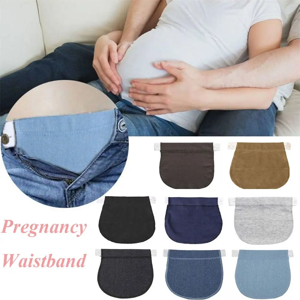 Women Adjustable Elastic Waistband Maternity Pregnancy Belt Clothing Pants Waist Extender Pregnant Sewing Accessories maternity support band pregnancy pants extension buckle