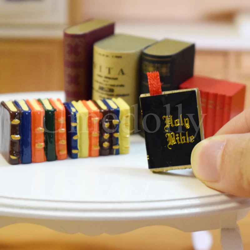 Details about   5+6 Book 1:12 Dollhouse Mini Book Accessories Decorate Hardcover Color Bookcase 