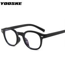 YOOSKE анти-синие очки оправа для женщин и мужчин овальная оптическая оправа компьютерные очки винтажные прозрачные линзы оправа для очков, при близорукости