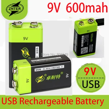 

2020 new！ZNTER S19 9V 600mAh not 400mah USB Rechargeable 9V Lipo Battery RC Battery For microphone RC Camera Drone Accessories