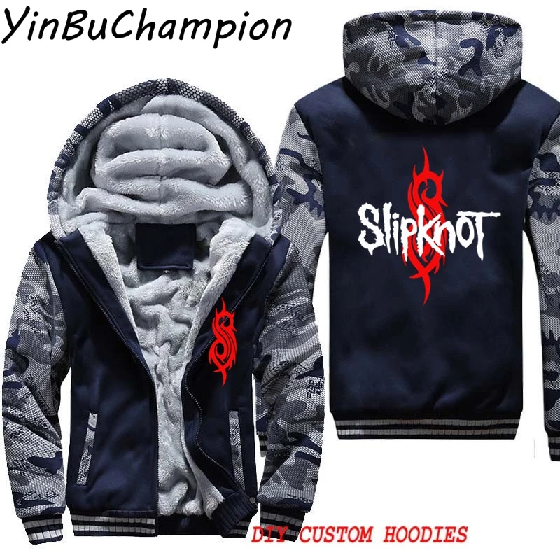Рок-Группа Slipknot мужская зимняя куртка с принтом толстовки на молнии утолщенный хлопковый кардиган толстовки мужские Harajuku размера плюс 5XL - Цвет: 3