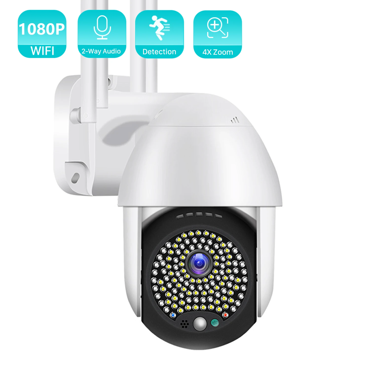 IP-камера BESDER 1080P PTZ Audio Wi-Fi 4-кратный зум автоматическое отслеживание ИК белая