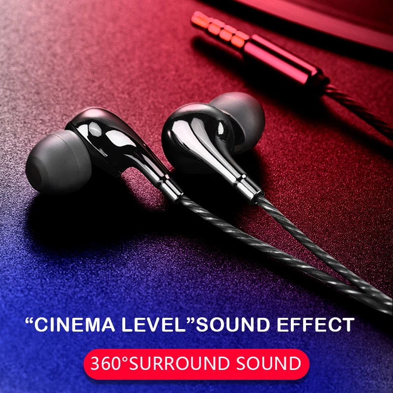 

SP108 Side In-ear Metal Wired Headset Mini Noise Reduction Earbuds Subwoofer Game Music Mobile Universal With Wheat Wire Headset