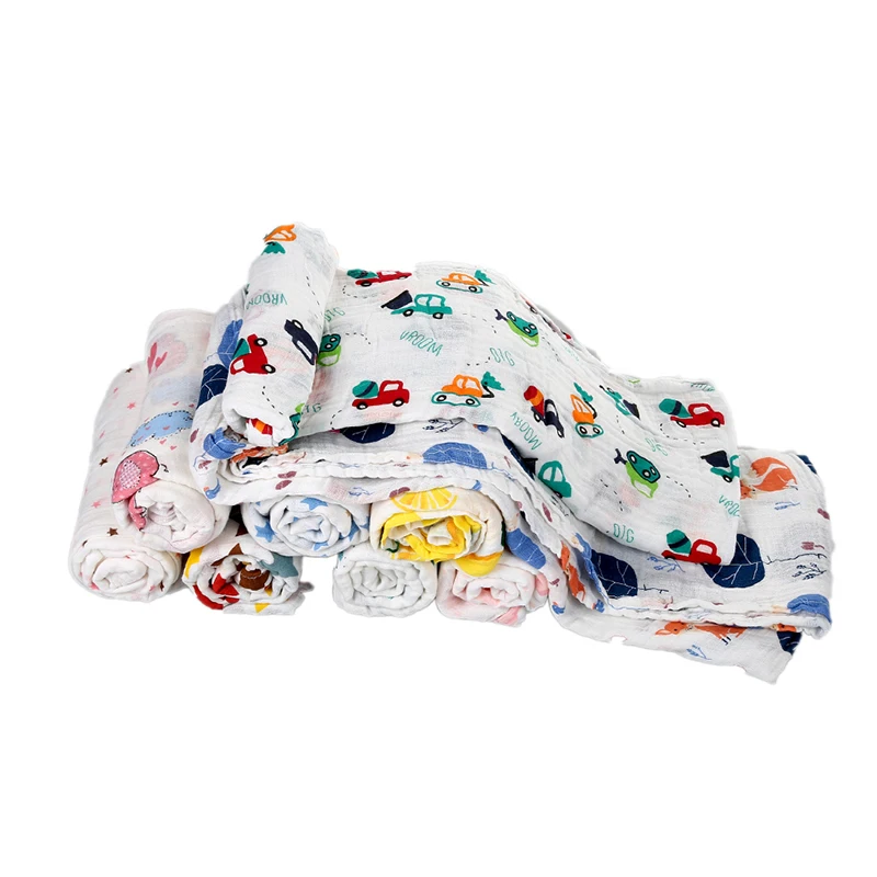 Baby Blankets Baby Swaddles 3PCS/Set 120*120cm Cotton Soft Blankets Newborn Bath Swaddles Infant Gauze Wrap Sleepsack W