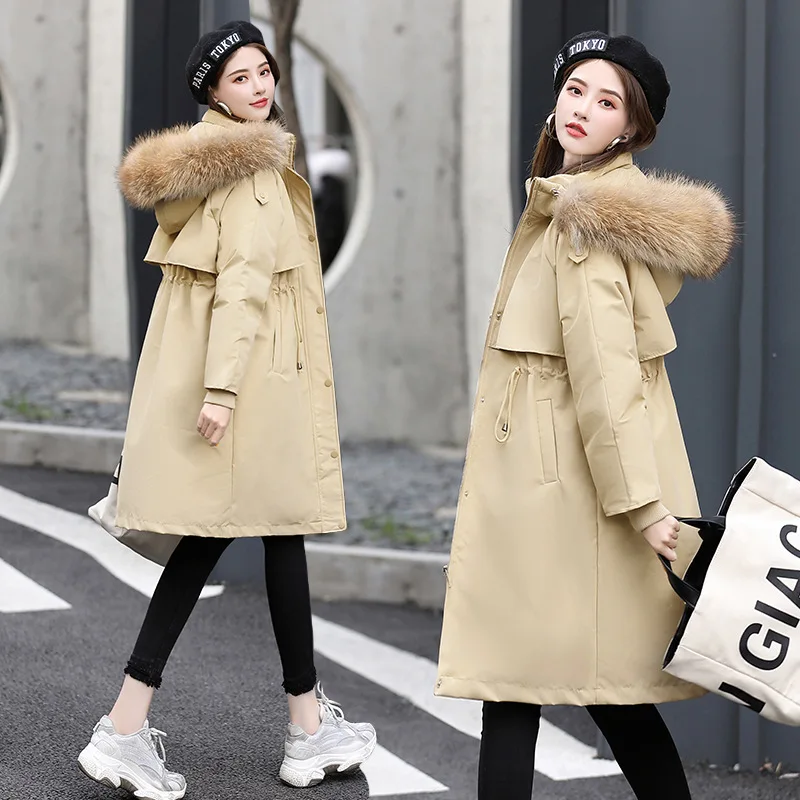 

Dongdaemun down Jacket Cotton-padded Clothes Women's Mid-length 2019 Winter New Style Fashion Waist Hugging Pike Cotton-padded C