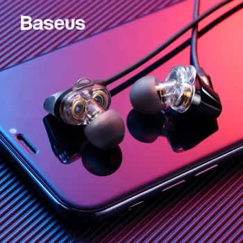 

Baseus S10 Bluetooth Earphone IPX5 Waterproof Wireless Headset Dual Driver Headset Sport Running Stereo Earbuds With Mic