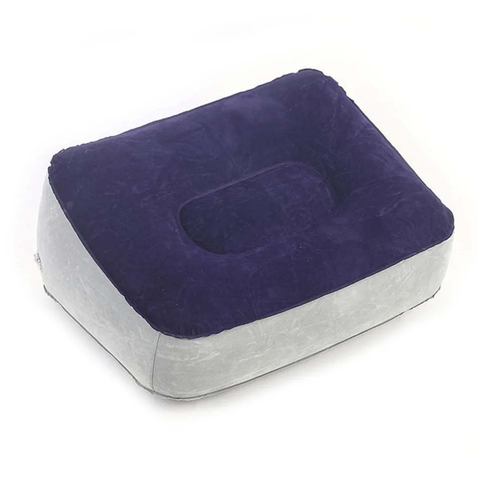 Портативный ПВХ набитая подушка надувная подставка для ног надувная лапка Подушка полеты путешествия автомобиль расслабляющий ноги инструмент - Цвет: Синий
