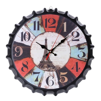 

Beer Cap Creative Mute Modern Design Large Wall Clock Clocks for Home Kitchen Living Room Decor Battery Operated Silent