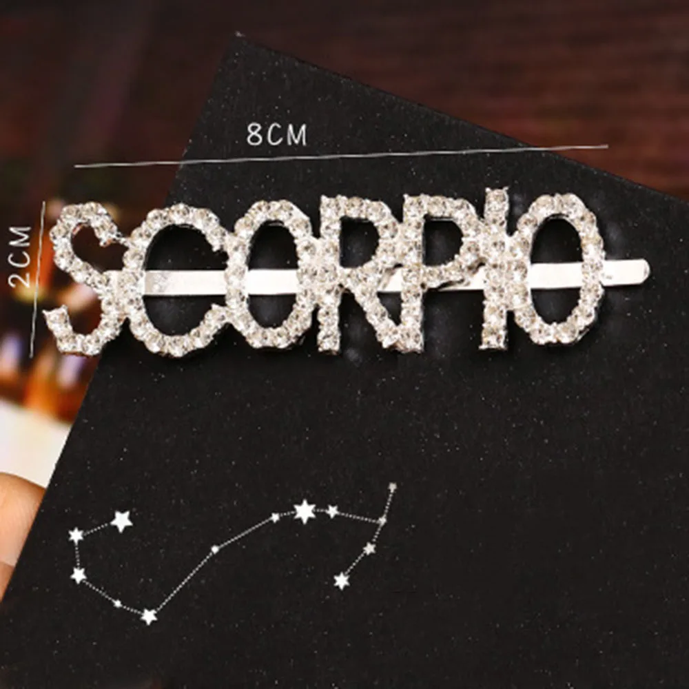 New Hairpins Crystal Shiny Rhinestones Word Letters Hair Clips Women Styling Tool Hairgrip Diamond Hair Accessories Clips Clamp