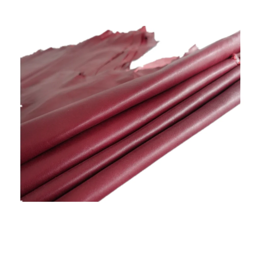 

Dark red Mianyang leather 0.5-0.9 mm handmade diy leather women's leather jacket vest lined with lining gloves knee pads elbow s