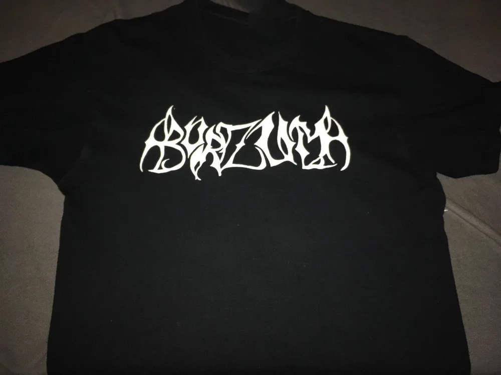 1Burzum рубашка Группа Логотип-мужской размер большой-черный металл Футболка