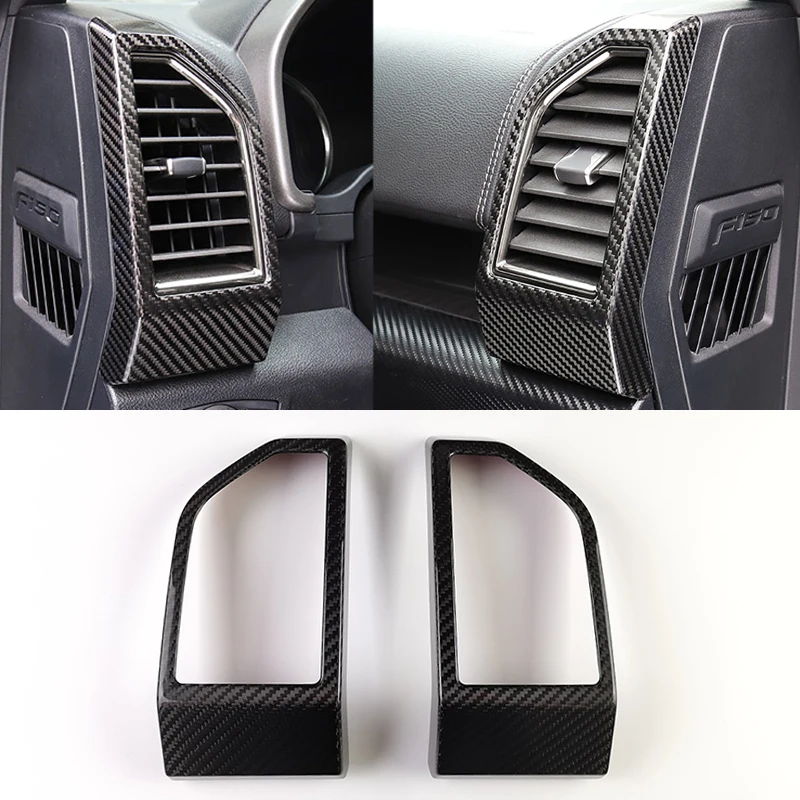 

For Ford Raptor F150 F-150 2017 2018 2019 2020 Car Accessories Real Carbon Fiber Navigation Panel Side Vent Outlet Overlay Cover