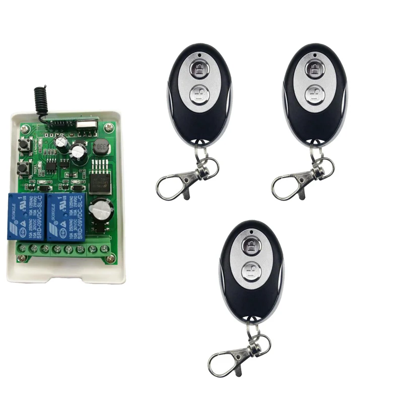 DC12V 24V 36V 48V 2CH 2CH Радиоуправляемый радиочастотный беспроводной релейный пульт дистанционного управления 315 МГц, 433 МГц передатчик+ приемник - Цвет: Зеленый