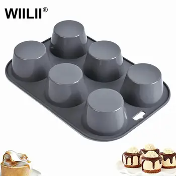 

6 Cavity Round Muffin Cupcake Mold For Baking Chocolate Jelly Pudding Brownie Cake Mould DIY Cylinder Handmade Soap Molds