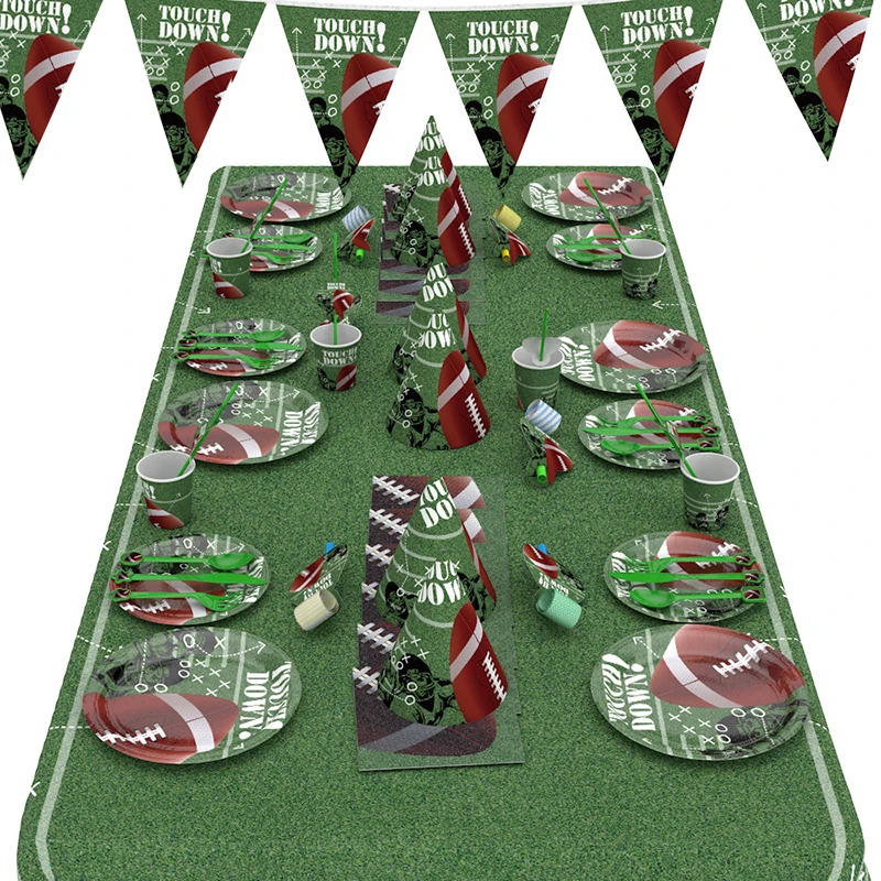 Футбольная тематическая вечеринка бумажные тарелки и стаканы салфетки крышка