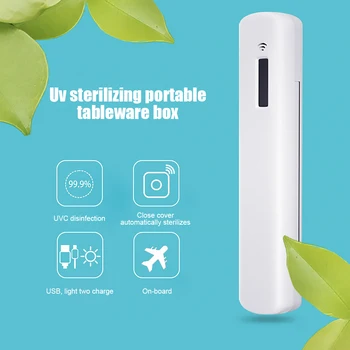 

Portable UV Solar Intelligent Sterilizer Antibacterial Disinfection Spoon Chopsticks Sterilization Storage Travel Tableware Sets