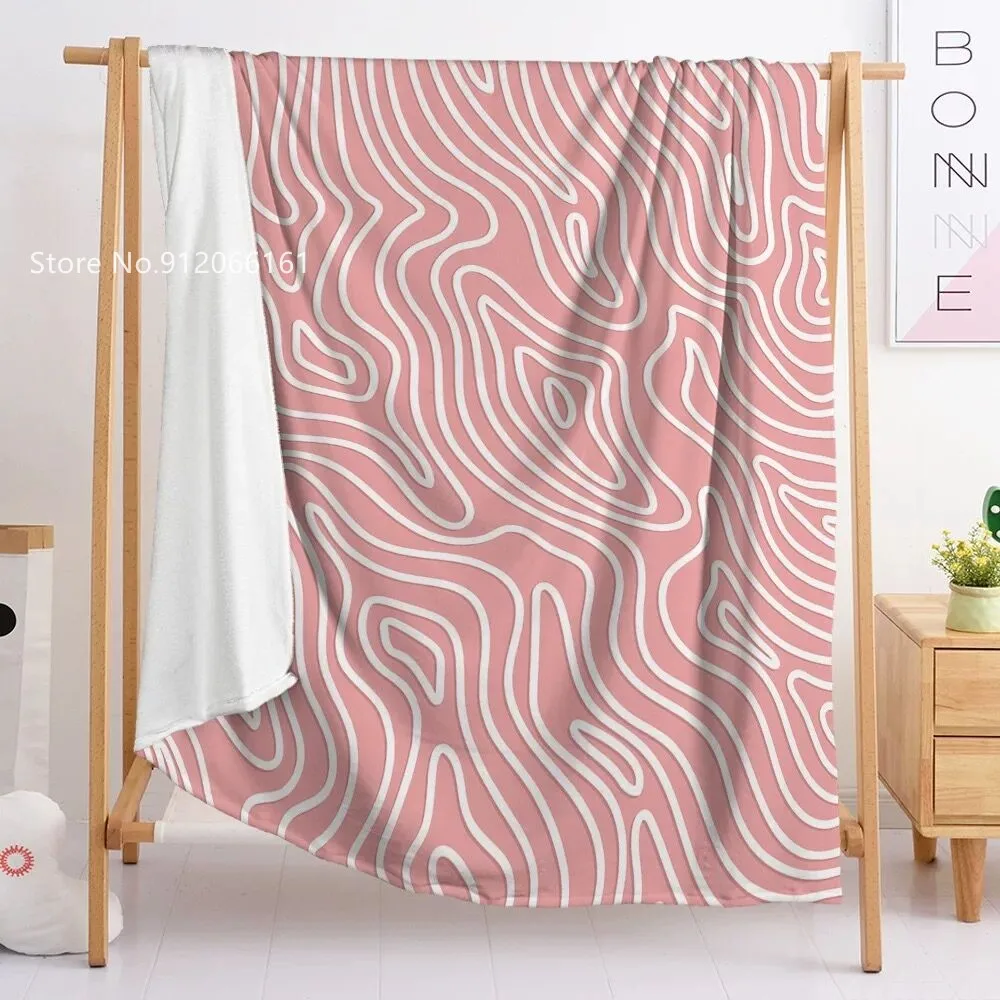 

Abstract Geometric Flannel Blanket 3D Print Colorful Line Fleece Blanket For Bedroom Home Textile Throw Blanket Decoration